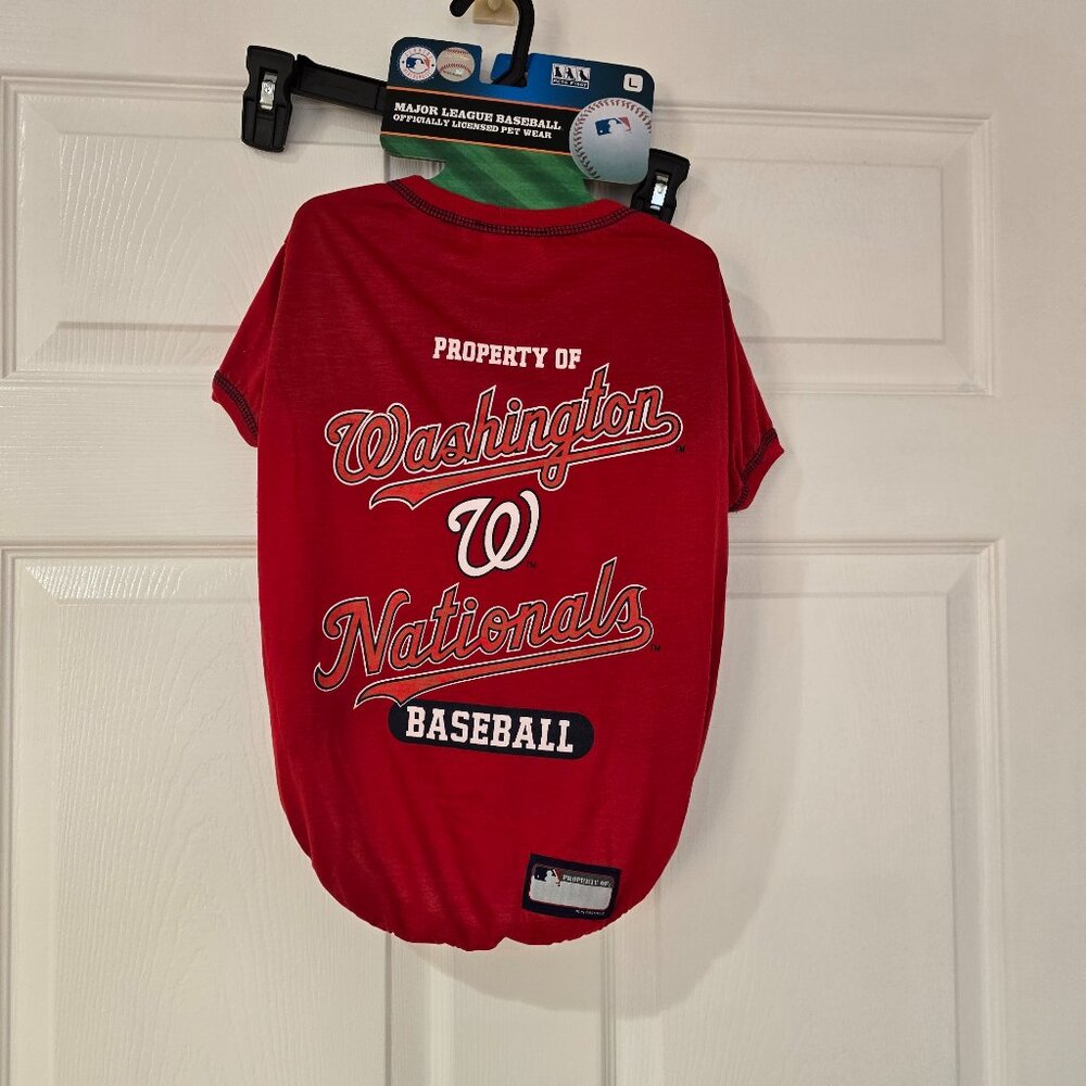 Washington Nationals Baseball NBA Pet Shirt Red Size‎ Large NWT